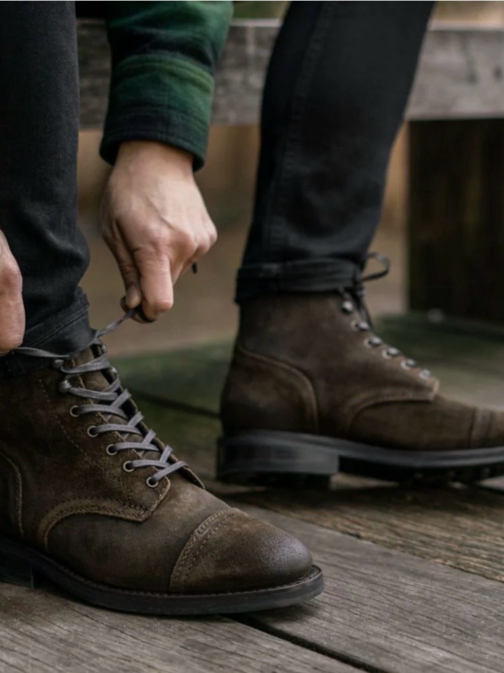 Thursday Boot Company Dark Olive Suede Captain Boots